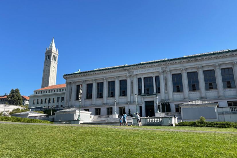 UC Berkeley Doe Library and Sather Tower or Campanile