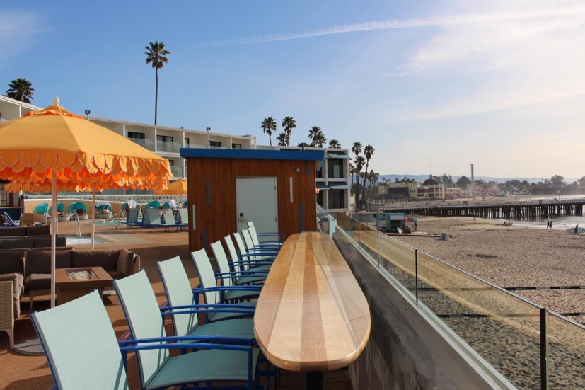 Pool deck at Dream Inn Santa Cruz