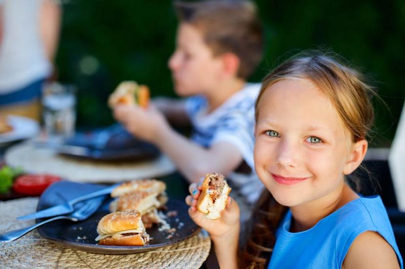 kids dining at a restaurant