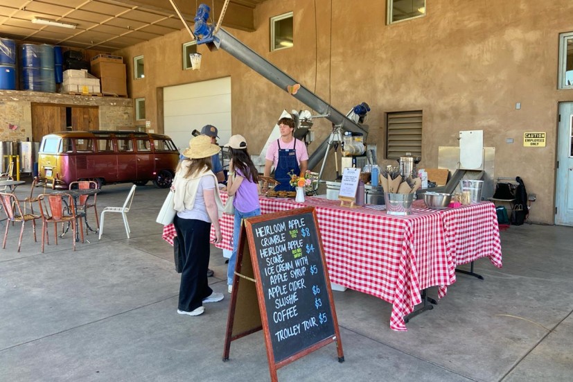 Table selling food at Gold Ridge
