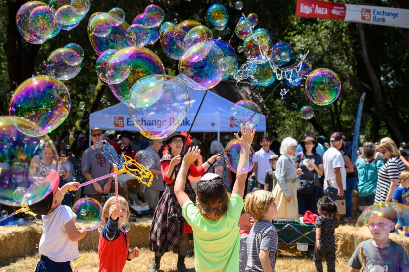 Gravenstein Apple Fair kids playing with bubbles