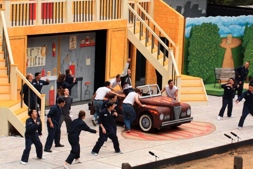 Performers singing and dancing at Grease Mountain Play 2019