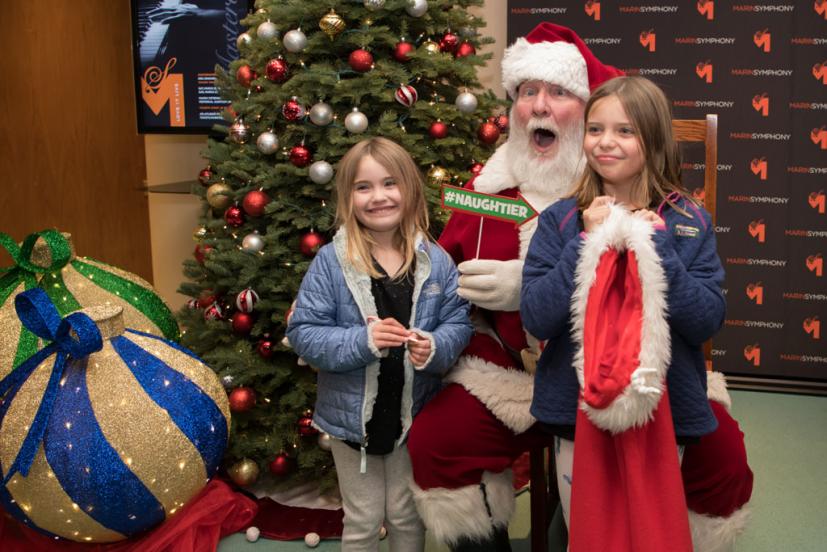 Marin Symphony's Holiday Pops Concert - Santa and girls