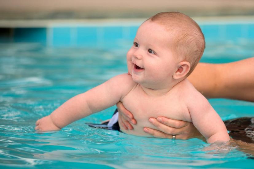 baby swimming