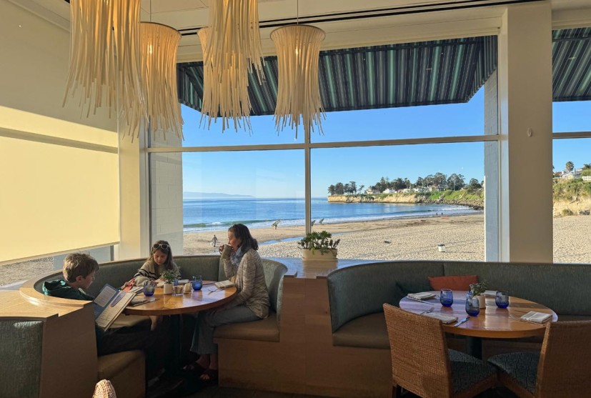 Jack O'Neill restaurant interior with family