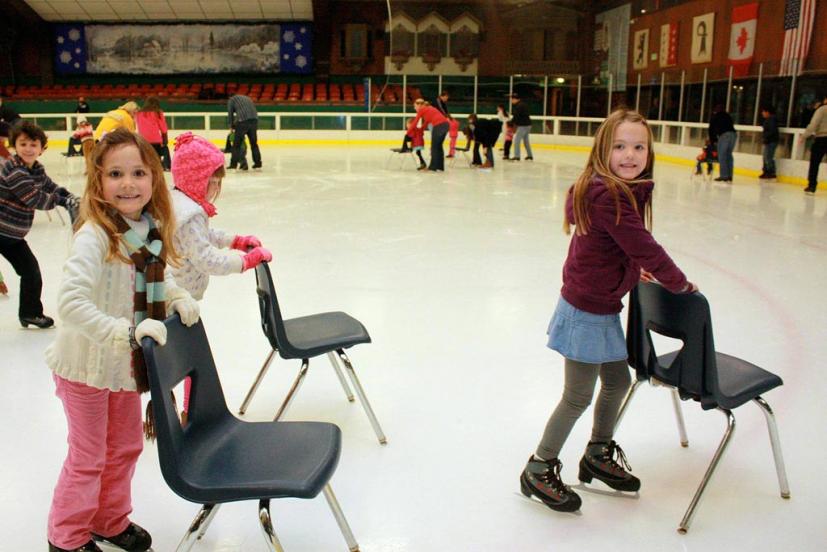 Kids skating at Snoopy's Home Ice