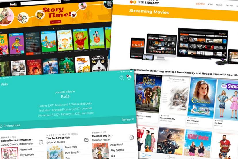 Marin County Free Library online services screenshots