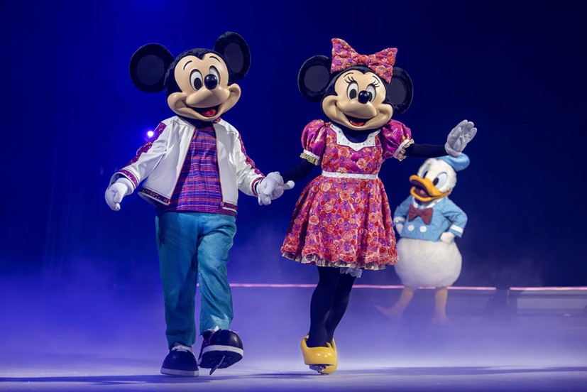 Mickey and Minnie Mouse and Donald Duck skating Disney on Ice Oakland