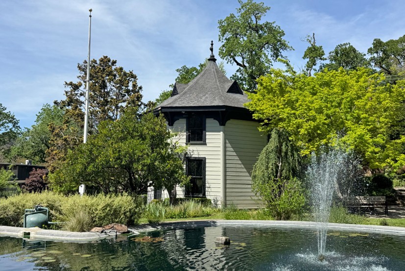Marin Art & Garden Center pond and octagon house Ross CA