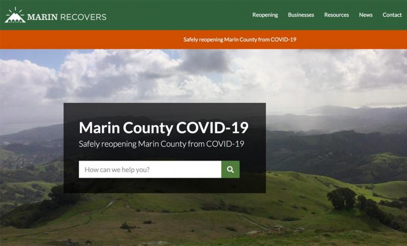Marin Recovers home page screen capture