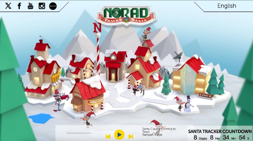 Norad Santa home page screenshot