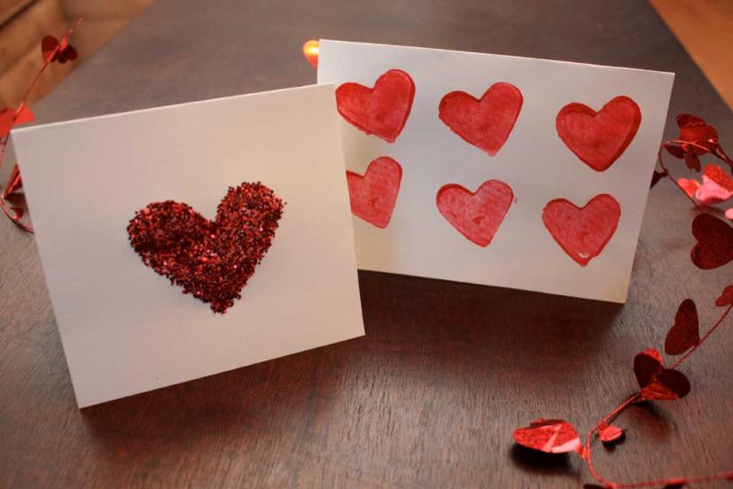 handmade cute and simple card for valentines day