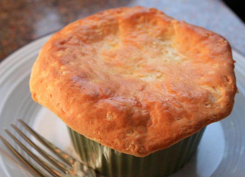 Pot pie with biscuit topping