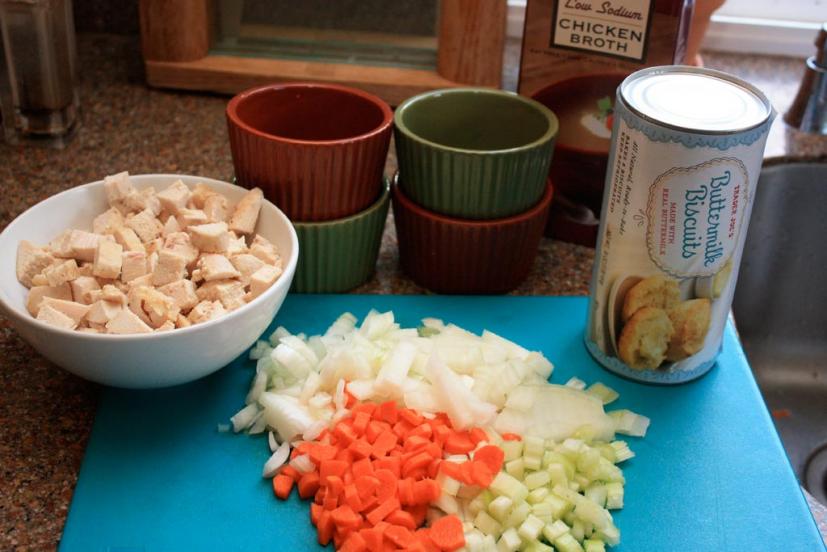 Pot pie with biscuit topping