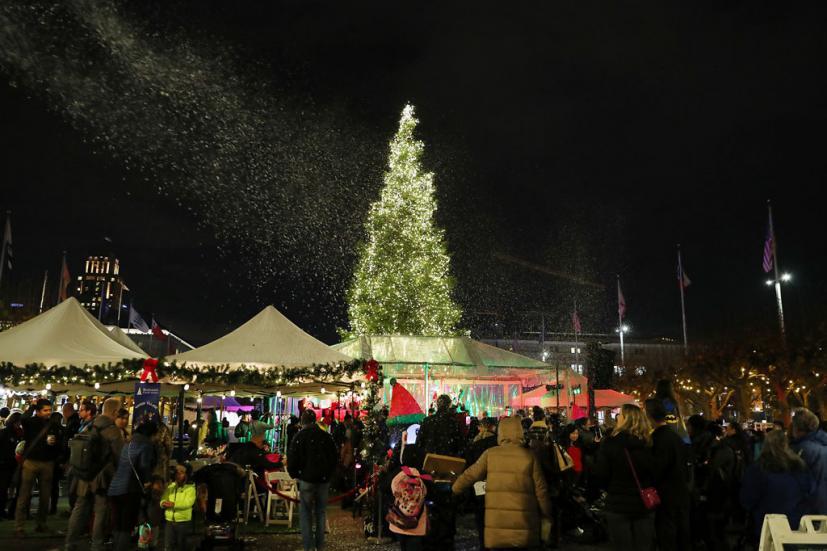 Civic Center Plaza Tree Lighting San Francisco