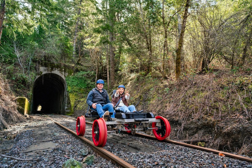 Skunk Train Railcoaster Railbikes, Willits