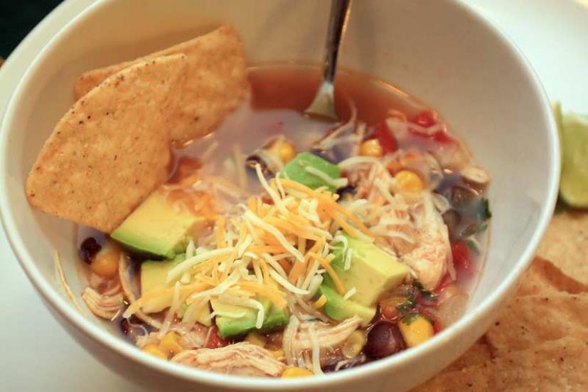 Slow-cooker chicken tortilla soup