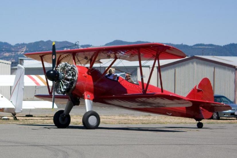 Stearman biplane Sonoma Valley Airport