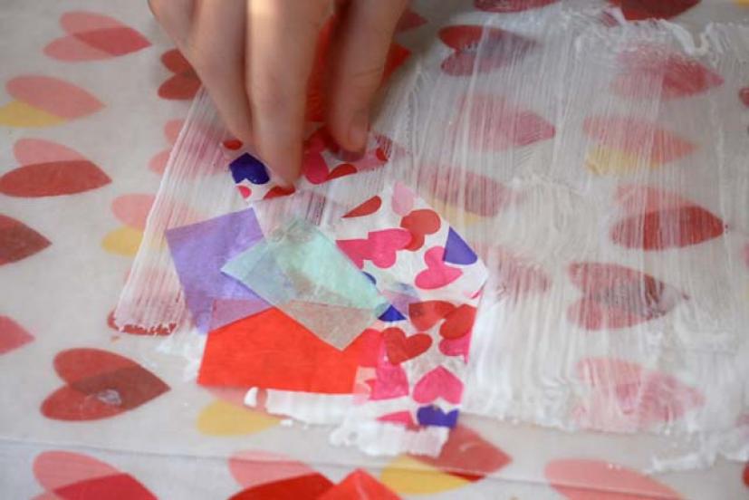 Tissue Paper Valentine's Day Sun Catchers