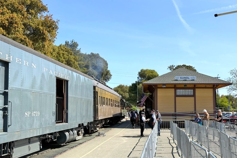 Sunol Depot Niles Canyon Railway with train cars
