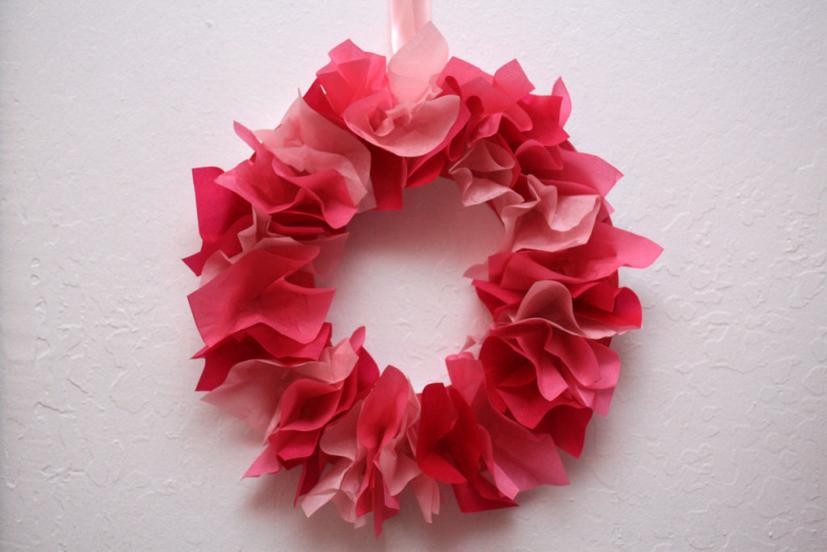 Valentine's Day Tissue Wreath