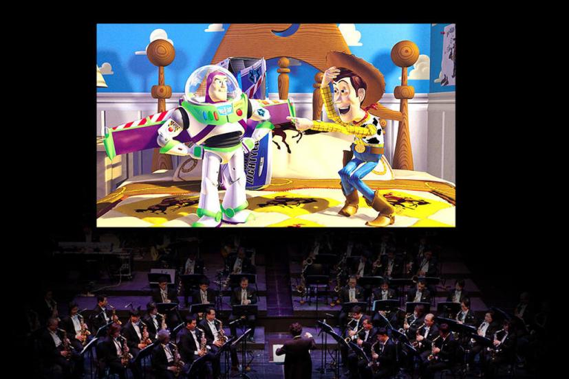 Toy Story on screen with symphony