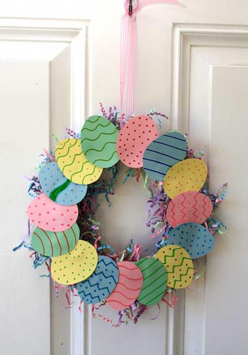 Create a Cute and Colorful Easter Egg Wreath | Marin Mommies