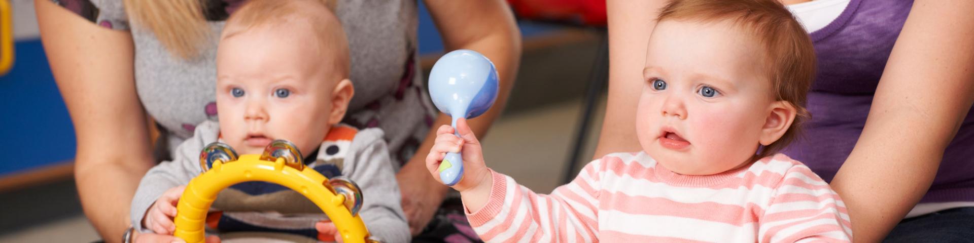 Babies in music class