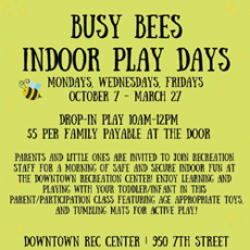 Busy Bee Indoor Play Days, Downtown Recreation Center, Novato