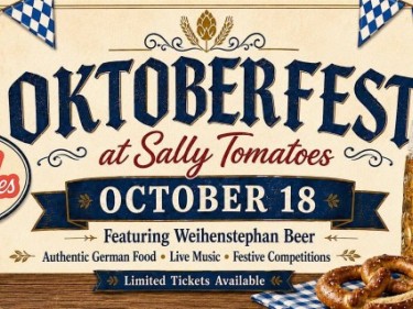 Oktoberfest at Sally Tomatoes graphic