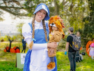 Randall Museum Family Halloween Day mom and baby in costume