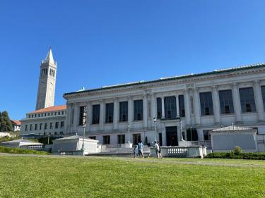 UC Berkeley Doe Library and Sather Tower or Campanile