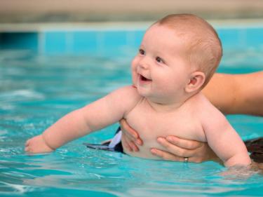 baby swimming