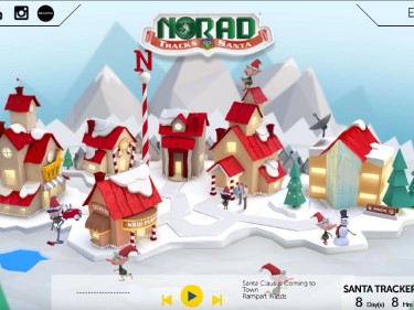 Norad Santa home page screenshot