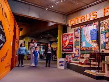 Family visiting Oakland Museum of California California history galleries
