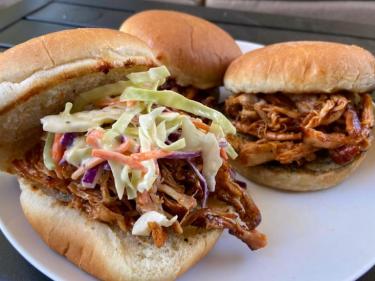 BBQ pulled chicken sandwiches