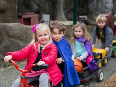 Preschoolers playing at Ross Valley Nursery School