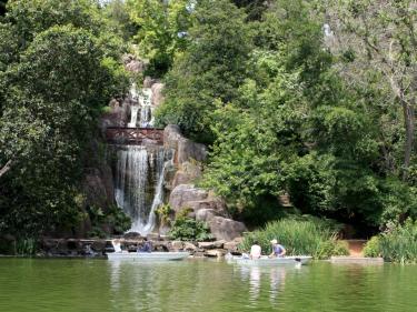 Stow Lake waterfall in Golden Gate Park