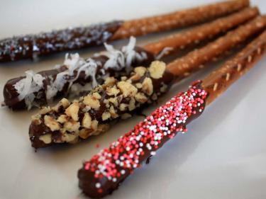 Chocolate dipped pretzels